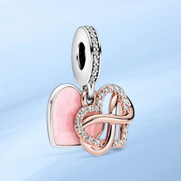 Pandora Sparkling Infinity Heart Dangle Charm - Picture 2 of 4